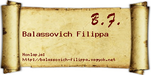 Balassovich Filippa névjegykártya